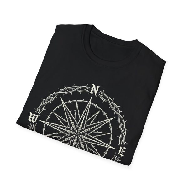 Compass Rose Graphic T‑Shirt — 'Lost in the Shadows' Gothic Nautical Tee