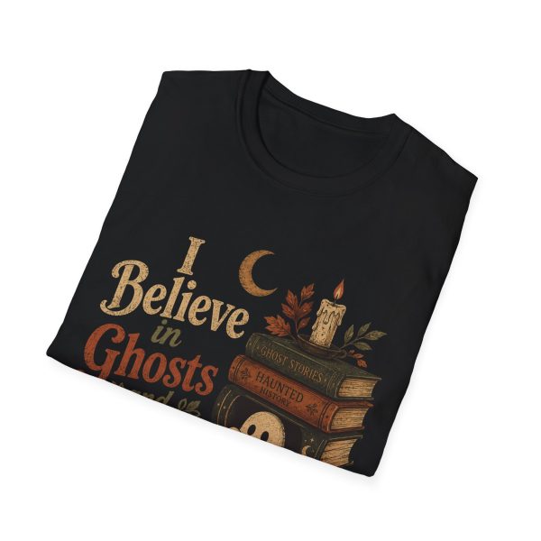 12819359212616642059_2048.jpeg I Believe in Ghosts and Good Books T-Shirt — Halloween Book Lover Tee