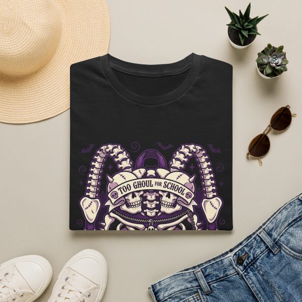 12891595334488835262_2048.jpeg Skeleton Ribcage T-Shirt — 'Too Good No School' Gothic Halloween Tee