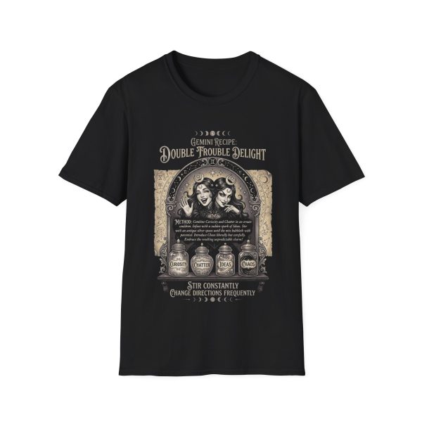 Double Trouble Delight Gemini T-Shirt — Vintage Halloween Potion Graphic Tee