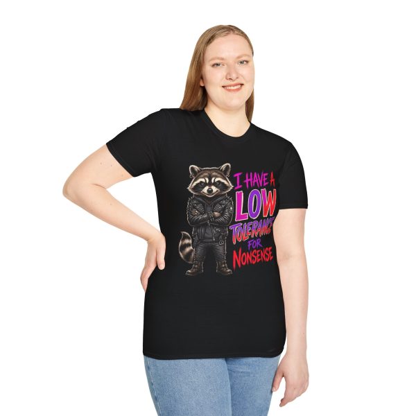 14072456846616629402_2048.jpeg Raccoon Graphic Tee – "I Have a Low Tolerance for Nonsense"