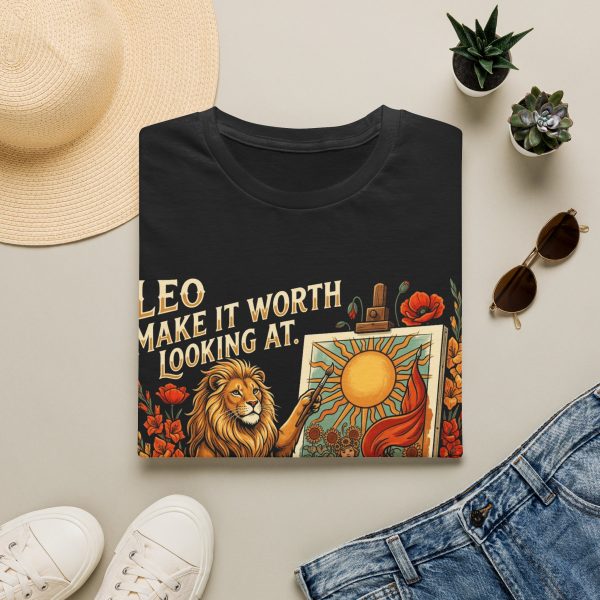 14274662260498385388_2048.jpeg Leo Zodiac T-Shirt — "Make It Worth Looking At" Lion Artist Graphic Tee
