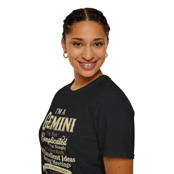 Gemini Zodiac T-Shirt — "I'm a Gemini, I'm Not Complicated" Funny Tee