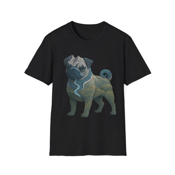 Pug Mountain Graphic T-Shirt — Whimsical Nature-Inspired Pug Tee