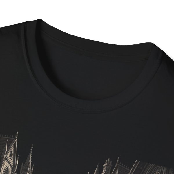 15651156381615255823_2048.jpeg Raccoon Gothic Cathedral T-Shirt — Nighttime Urban Wildlife Tee