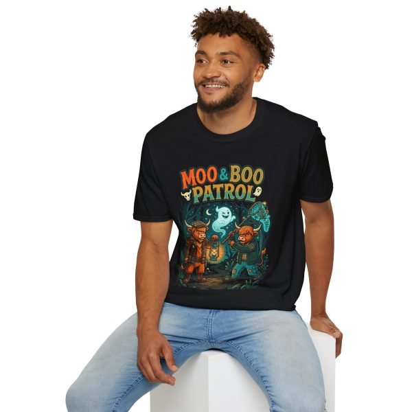 Moo & Boo Patrol T-Shirt — Cute Spooky Ghost Farm Tee for Halloween
