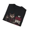 T-Shirt — "My Inside Voice" Owl Graphic Tee (Funny Sarcastic Statement)
