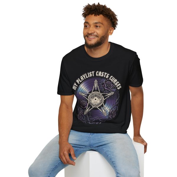 My Playlist Casts Curses T-Shirt — Gothic Witchy Music Graphic Tee