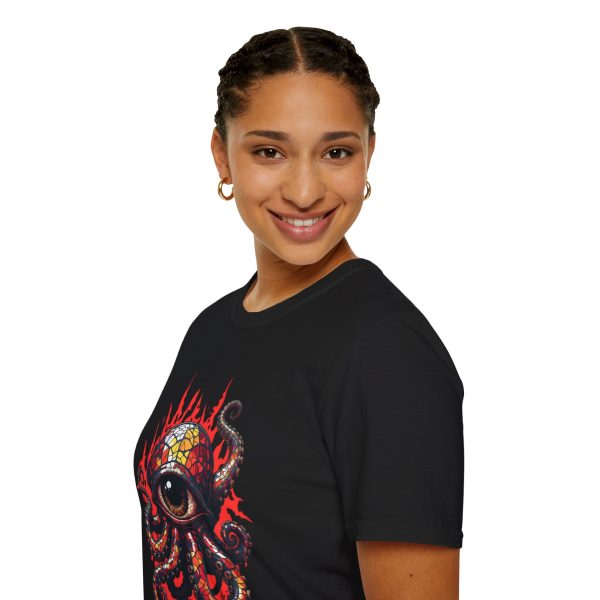 Octopus Eye Graphic T‑Shirt – Fiery Inspired Tentacle Tee