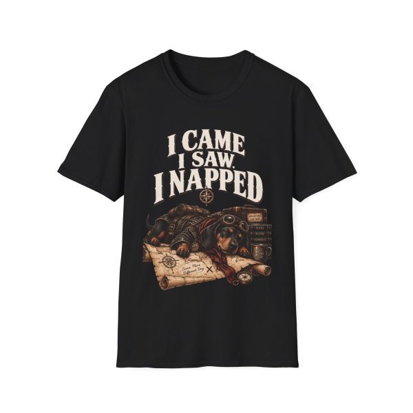 16200656667340784822_2048-1.jpeg I Came I Saw I Napped T-Shirt — Funny Sleeping Dog Pirate Graphic Tee