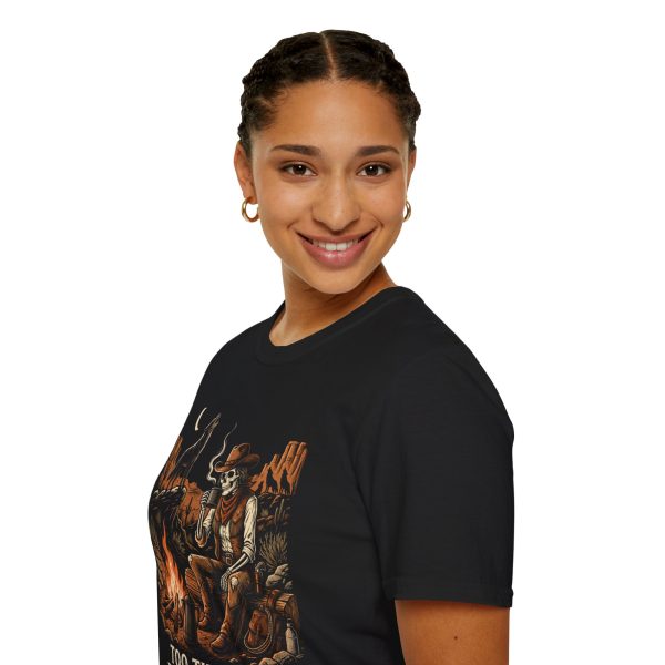 16373300380347768385_2048.jpeg Too Tired to Yeehaw Cowboy T-Shirt — Funny Western Campfire Tee