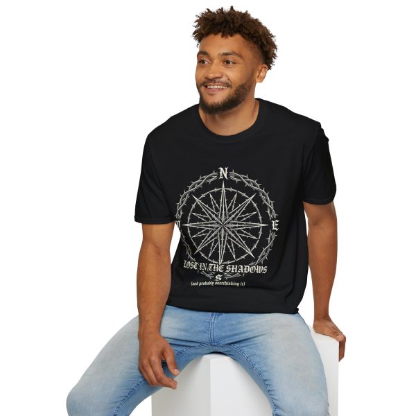 Compass Rose Graphic T‑Shirt — 'Lost in the Shadows' Gothic Nautical Tee