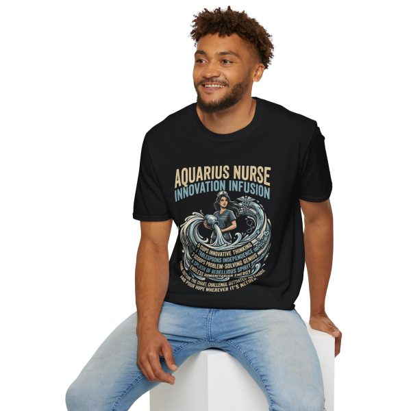 Aquarius Nurse T-Shirt — Innovation Infusion Zodiac Nursing Tee