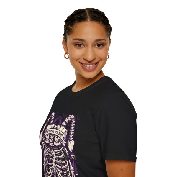 18105300709693182635_2048.jpeg Skeleton Ribcage T-Shirt — 'Too Good No School' Gothic Halloween Tee