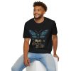 Moth & Skull Graphic T-Shirt – Blue Wing Gothic Butterfly Tee