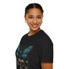 Moth & Skull Graphic T-Shirt – Blue Wing Gothic Butterfly Tee