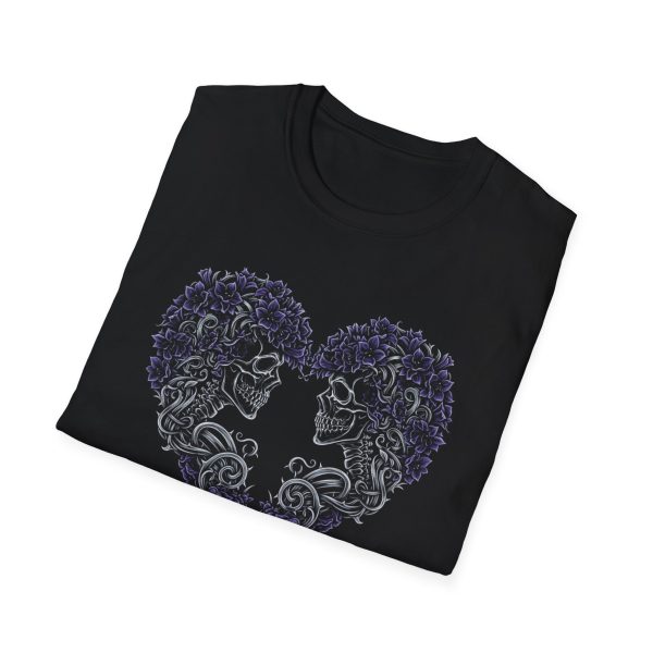 Skull Heart Floral Tee — Gothic Purple Rose Love T-Shirt