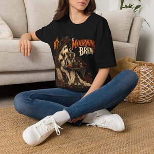 Mourning Brew T-Shirt — Spooky Ghost Coffee Halloween Tee