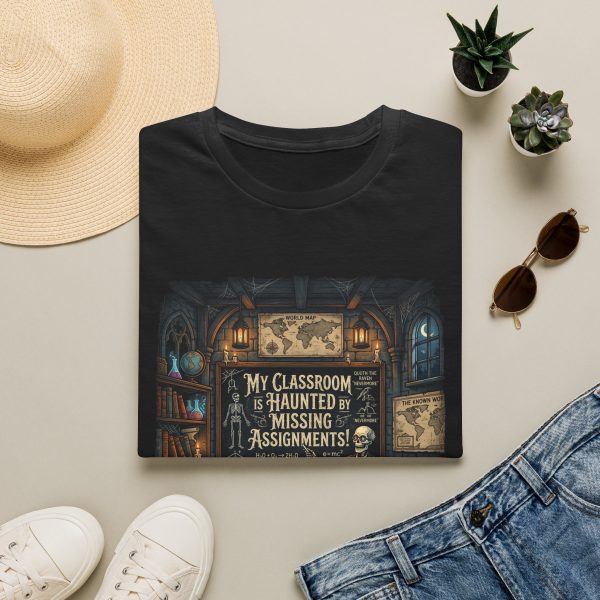 4570006717066238405_2048.jpeg Haunted Classroom T-Shirt – “My Classroom Is Haunted, Missing Assignments” Ghost Teacher Tee