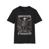 Overeducated & Under rested Skeleton T-Shirt — Funny Gothic Scholar Tee