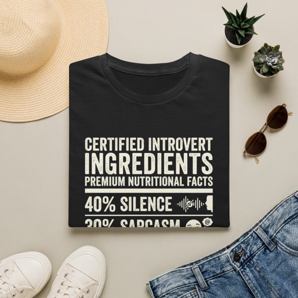 Certified Introvert Ingredients T-Shirt — Funny Introvert Nutritional Facts Tee