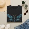 Moth & Skull Graphic T-Shirt – Blue Wing Gothic Butterfly Tee