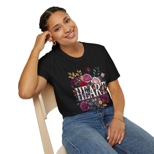 Floral 'HEART' Graphic T-Shirt — Vintage Rose Bouquet Tee