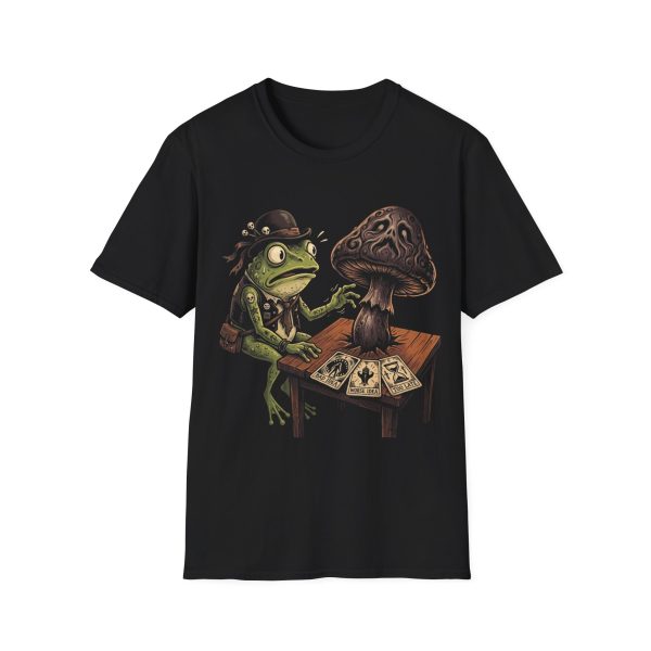 6411204041895342045_2048.jpeg Tarot Toad T-Shirt — Mystic Frog Reading with Mushroom Tarot Cards