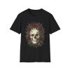 7054841337272337896_2048.jpeg Skull with Red Roses T-Shirt – Gothic Floral Skull Tee