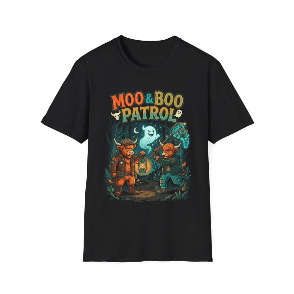 Moo & Boo Patrol T-Shirt — Cute Spooky Ghost Farm Tee for Halloween