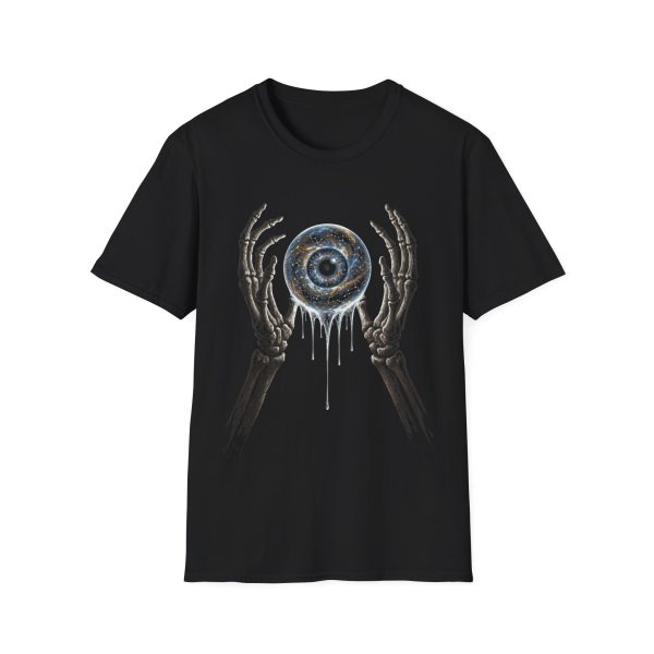 8221354599743826348_2048.jpeg Mystic Orb Skeleton Hands T-Shirt — Gothic Cosmic Eye Tee