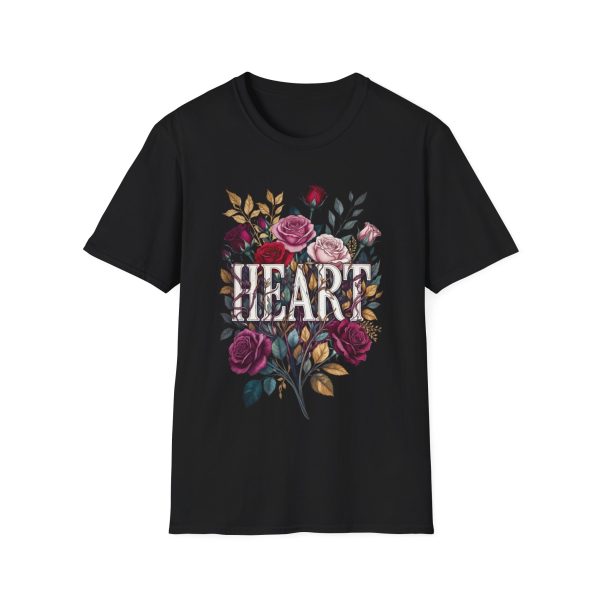 Floral 'HEART' Graphic T-Shirt — Vintage Rose Bouquet Tee