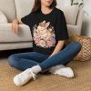 Cute Floral Bunny T-Shirt — Sleeping Bunny with Crown Floral Tee