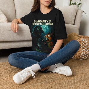 T-Shirt — "Guaranty's To Muffle Sound" Crow & Squirrel Horror