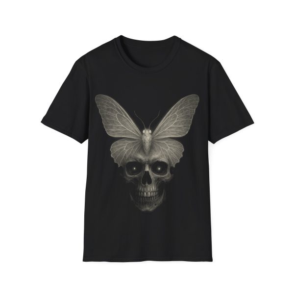 Moth Skull Graphic T-Shirt — Gothic Skull & Moth Tee