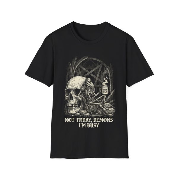 Not Today Demons Skull T-Shirt — Gothic Skeleton Graphic Tee