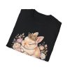Cute Floral Bunny T-Shirt — Sleeping Bunny with Crown Floral Tee