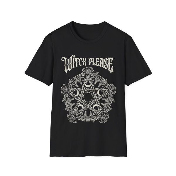 Witch Please T‑Shirt — Gothic Pentagram Floral Witchcraft Tee