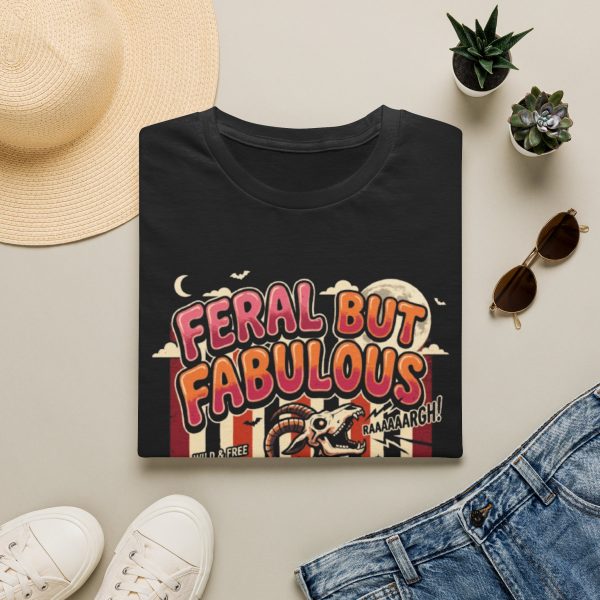 Feral But Fabulous T-Shirt — Retro Skeleton Unicorn Graphic