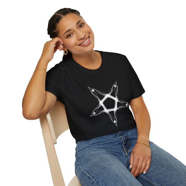 Black T‑Shirt with Smoky Pentagram Graphic — Gothic Occult Tee