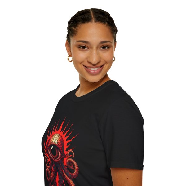 8718183457538831791_2048.jpeg Eye of the Deep Octopus T-Shirt — Red Tentacle Graphic Tee